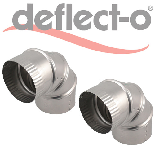 DE904 Silver Deflecto Aluminum Dryer Vent Elbow Fully Adjustable 4 